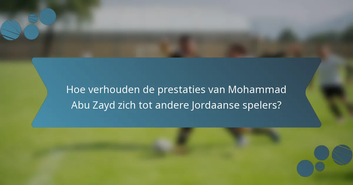 Hoe verhouden de prestaties van Mohammad Abu Zayd zich tot andere Jordaanse spelers?