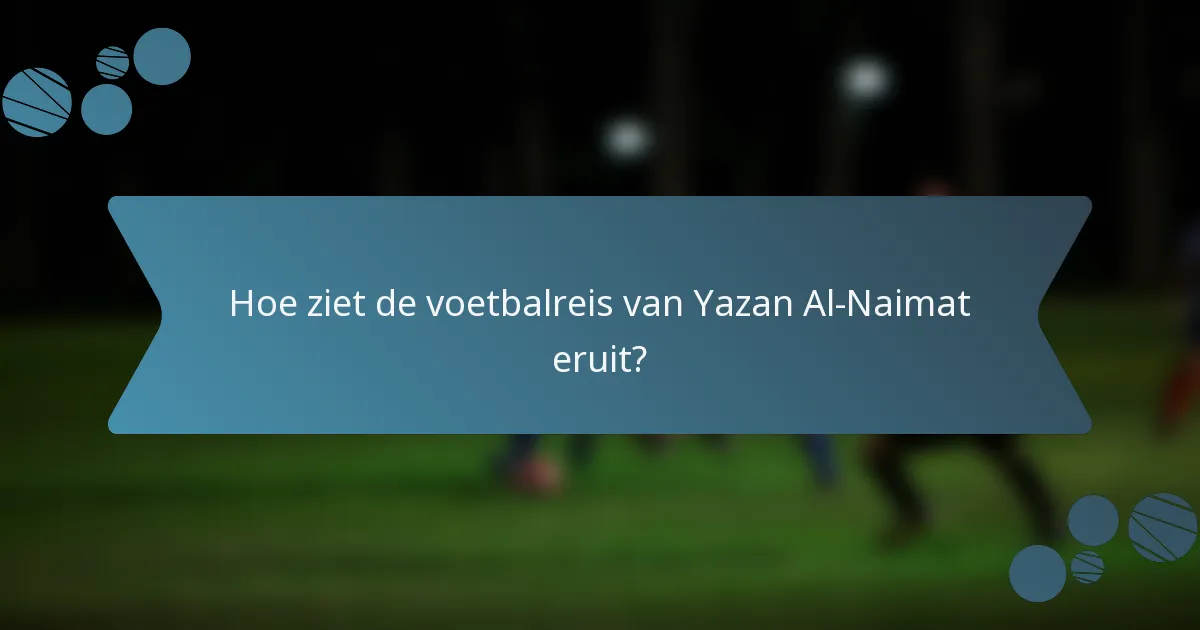 Hoe ziet de voetbalreis van Yazan Al-Naimat eruit?
