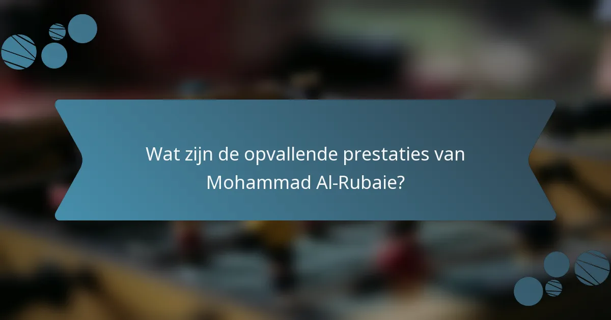 Wat zijn de opvallende prestaties van Mohammad Al-Rubaie?