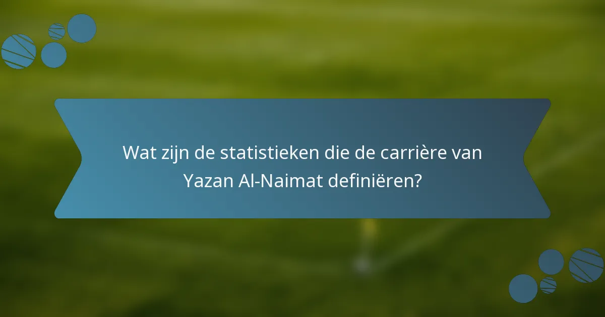 Wat zijn de statistieken die de carrière van Yazan Al-Naimat definiëren?