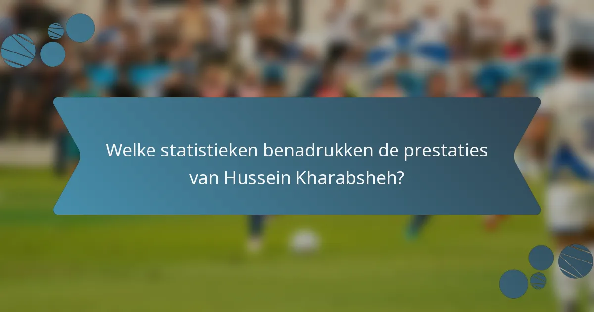 Welke statistieken benadrukken de prestaties van Hussein Kharabsheh?